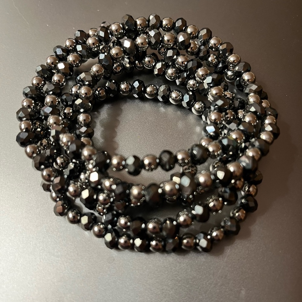 Park Lane Denali Set of 5 Bracelets Charcoal Gray/Silver